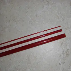 Röd 5WT 8'6 ”3 bit genomskinlig glasfiber Blank