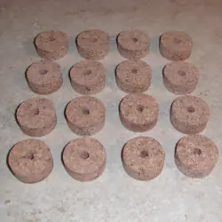 Cincin Cork burl 1/2" dengan 1/4" lubang Pusat