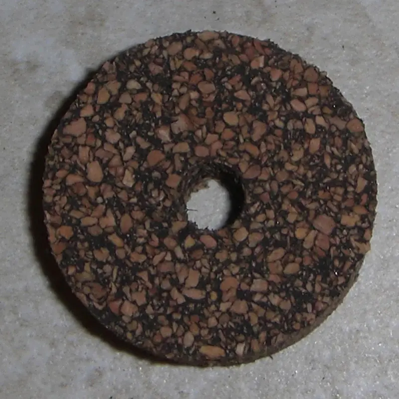 Anéis de cortiça emborrachada 1/2" com 1/4" buraco central