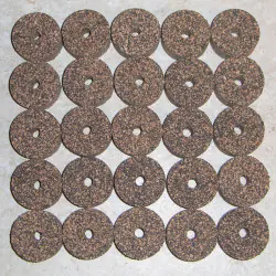 Schwarz gefleckten gummierte Cork Ringe 1/2" mit 1/4" Mittelloch