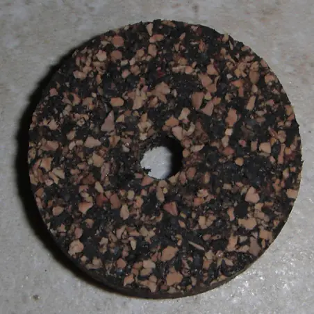 Zwarte donker gevlekte 1.5" Rubberized Cork ringen 1/2" met 1/4" Center gat