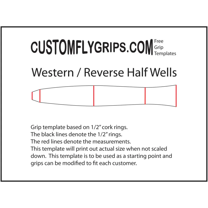 Westerse / omgekeerde halve Wells gratis Grip Template