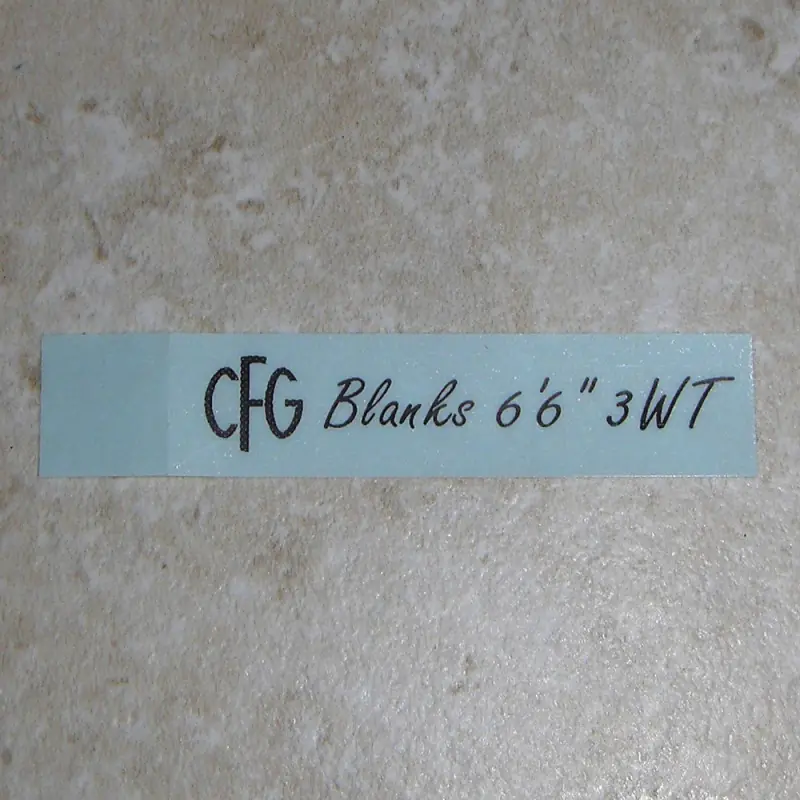 Noir sur Clear Custom Rod Building Stickers