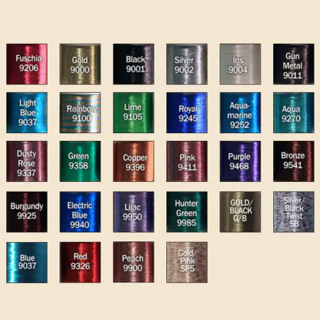 FishHawk Metallic (P) Thread Size D (100 yard spools)