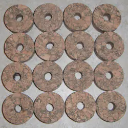 Cincin Cork burl 1/2" dengan 1/4" lubang Pusat