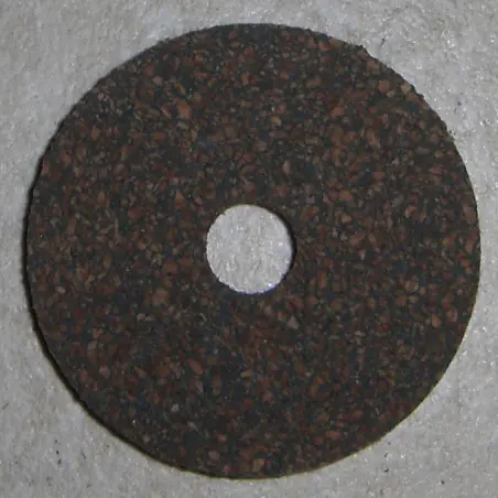 Gummiert Cork ringer 1/4" med 1/4" senterhullet