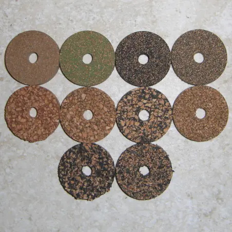 Cork cao su vòng 1/4" với 1/4" Trung tâm lỗ
