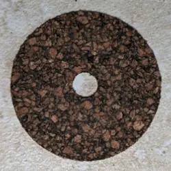 Gummiert Cork ringer 1/4" med 1/4" senterhullet