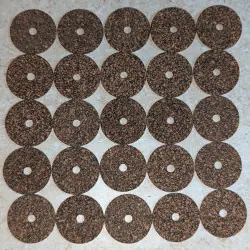 Rubberized Cork Rings 1/16" with 1/4" Center Hole