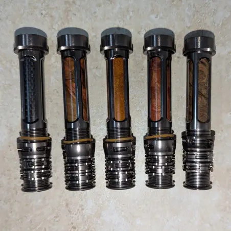 Tre sett rødmetall aluminium Fly bittet sete 3-6 WT