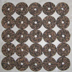 Sort mørke plettede gummibelagt kork ringe 1/4" med Center hul 1/4"