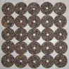 Anelli di sughero gommato macchiato scuro nero 1/4" con foro centrale da 1/4"