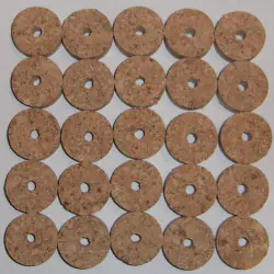 Naturlig Burl Cork ringer 1/2" med 1/4" senterhullet