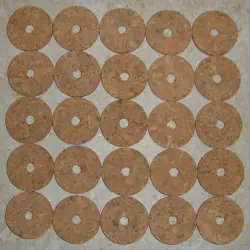 Pierścienie korek Burl naturalny 1/8" z otworem 1/4"