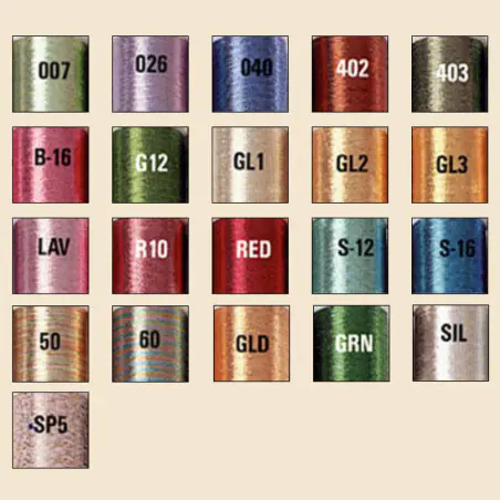 FishHawk Metallic Thread Size A (100 meter spools)