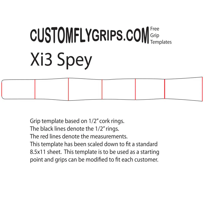 12" Xi3 Spey Free Grip Template
