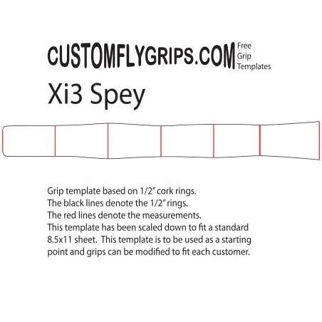 12" Xi3 Spey Grip gratuit Template